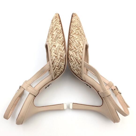 Beautiisoles Mandy Pointed Toe Slingback Heel Pump Women's Beige Size US5 EU36 - Picture 6 of 11